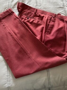 Sean John 48x30 Men's Dress Pants in Rosewood Red